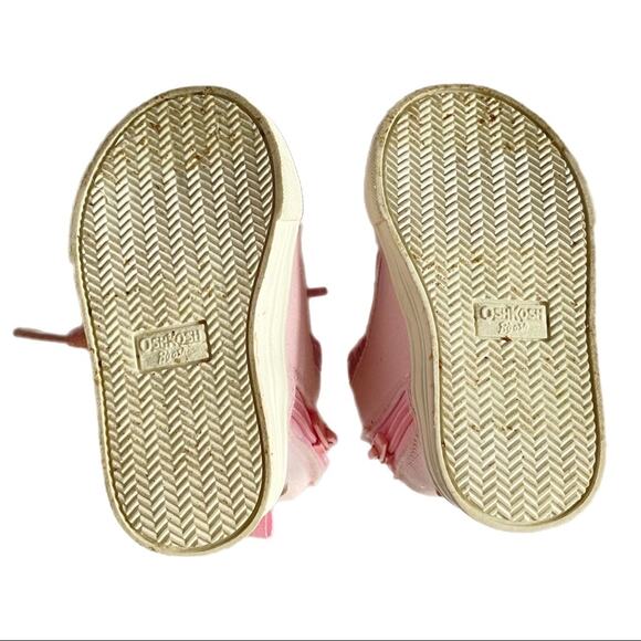 OshKosh B’Gosh Metallic Gold High-Top Sneakers Toddler Girls Size 4 Pink - Picture 4 of 5